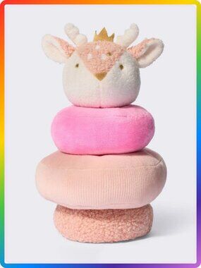Cloud Island Pink Deer Soft Plush Stacker Doll 9 Inch Baby Toy NEW